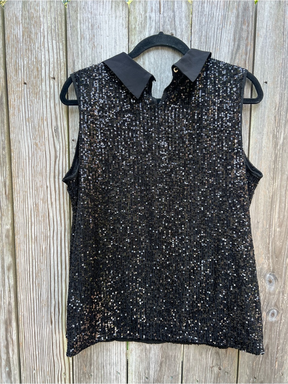 TOMMY HILFIGER Black Collared Sleeveless  Sequin Top Women’s XL NWT NEW - Picture 13 of 16